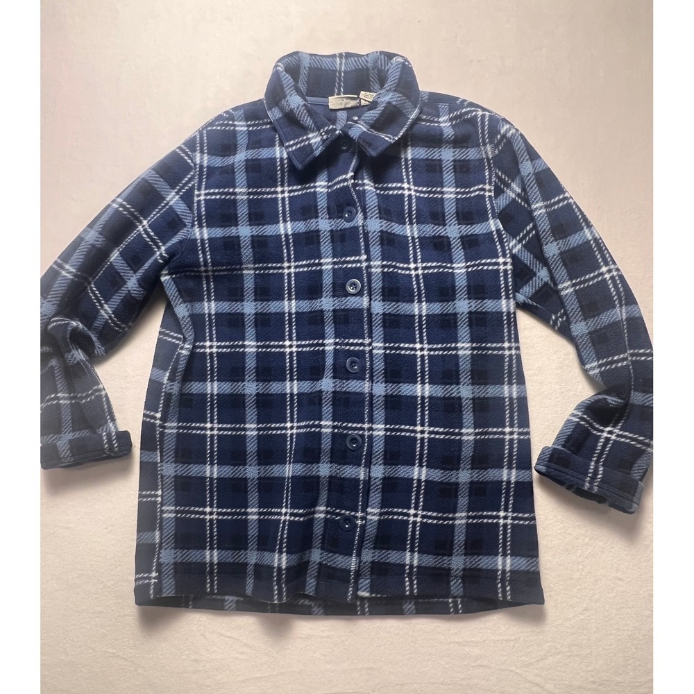 Classic Elements Sm Fleece Shirt Plaid Gorpcore Blue Campcore Long Sleeve Cozy